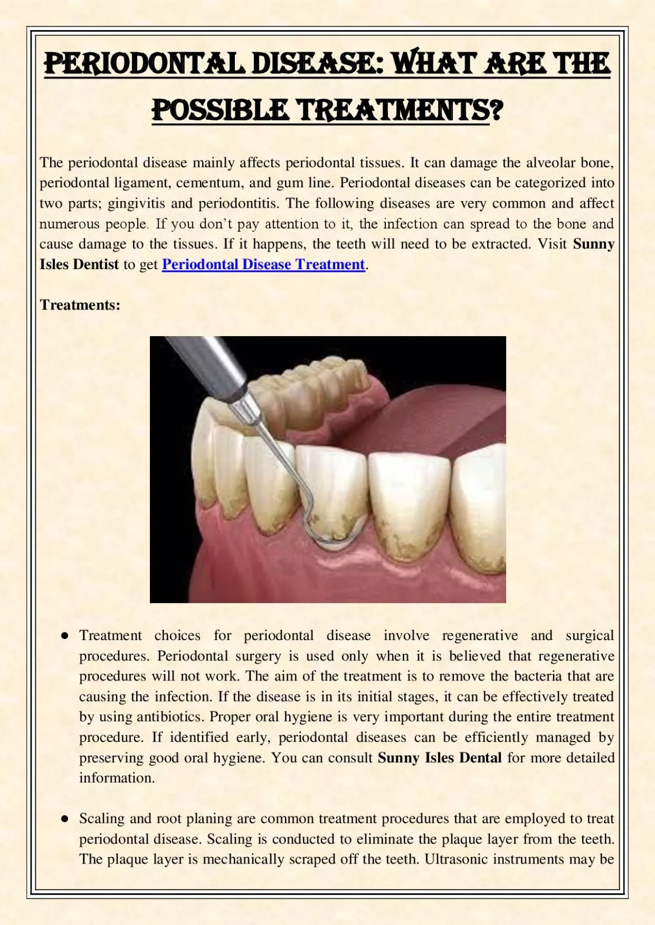 PDF-Periodontal Disease: What Are The Possible Treatments?