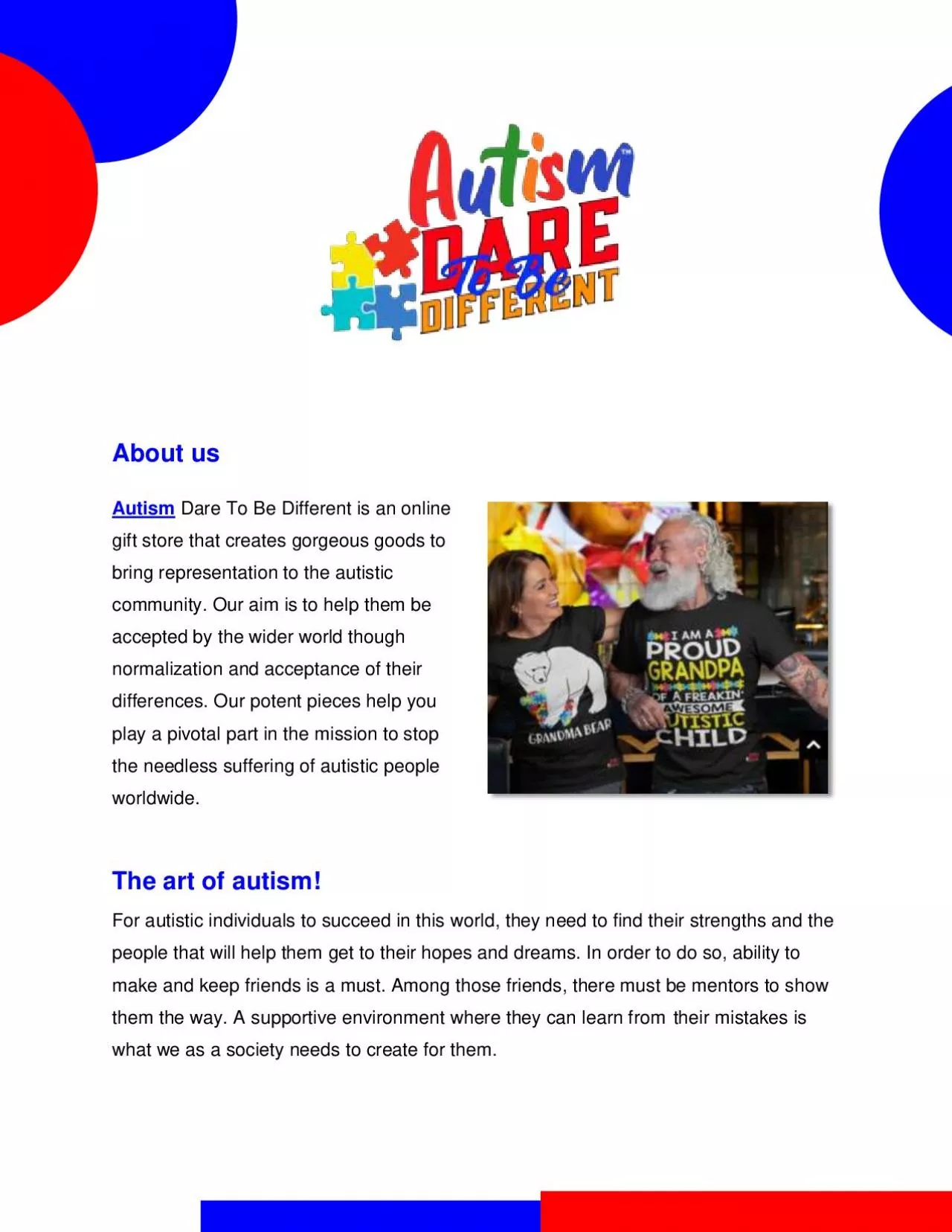 PDF-Gift Shop About Autism Awareness| Autism Dare To Be Different