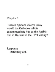 Chapter  Boruch Spinoza if alive today would the Ortho