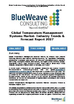 Global Temperature Management Systems Market- Industry Trends & Forecast Report 2027
