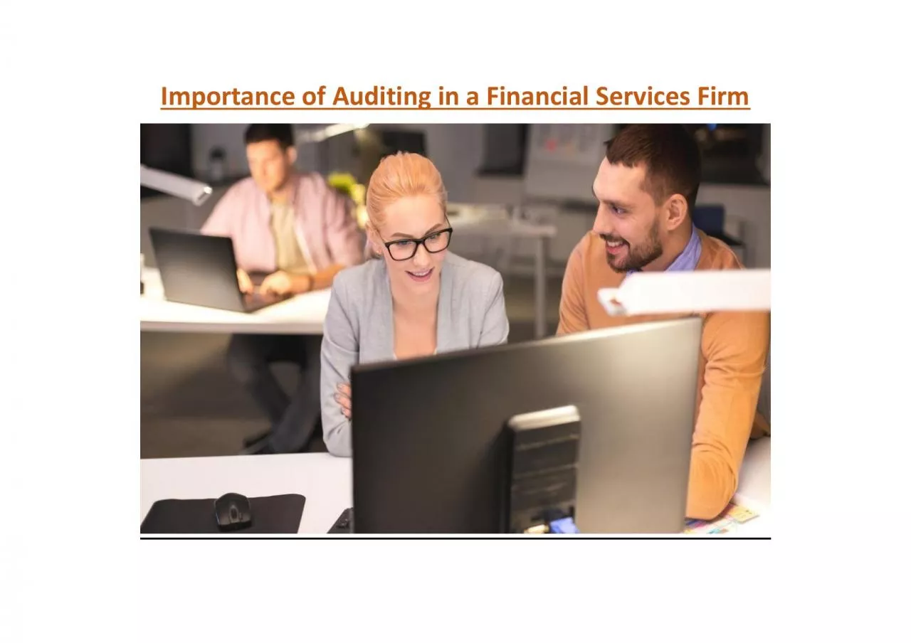 PDF-Importance of Auditing in a Financial Services Firm