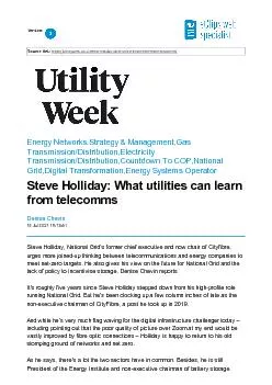 Steve Holliday: What utilities can learn from telecomms