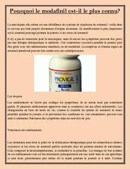 Pourquoi le modafinil est-il le plus connu?