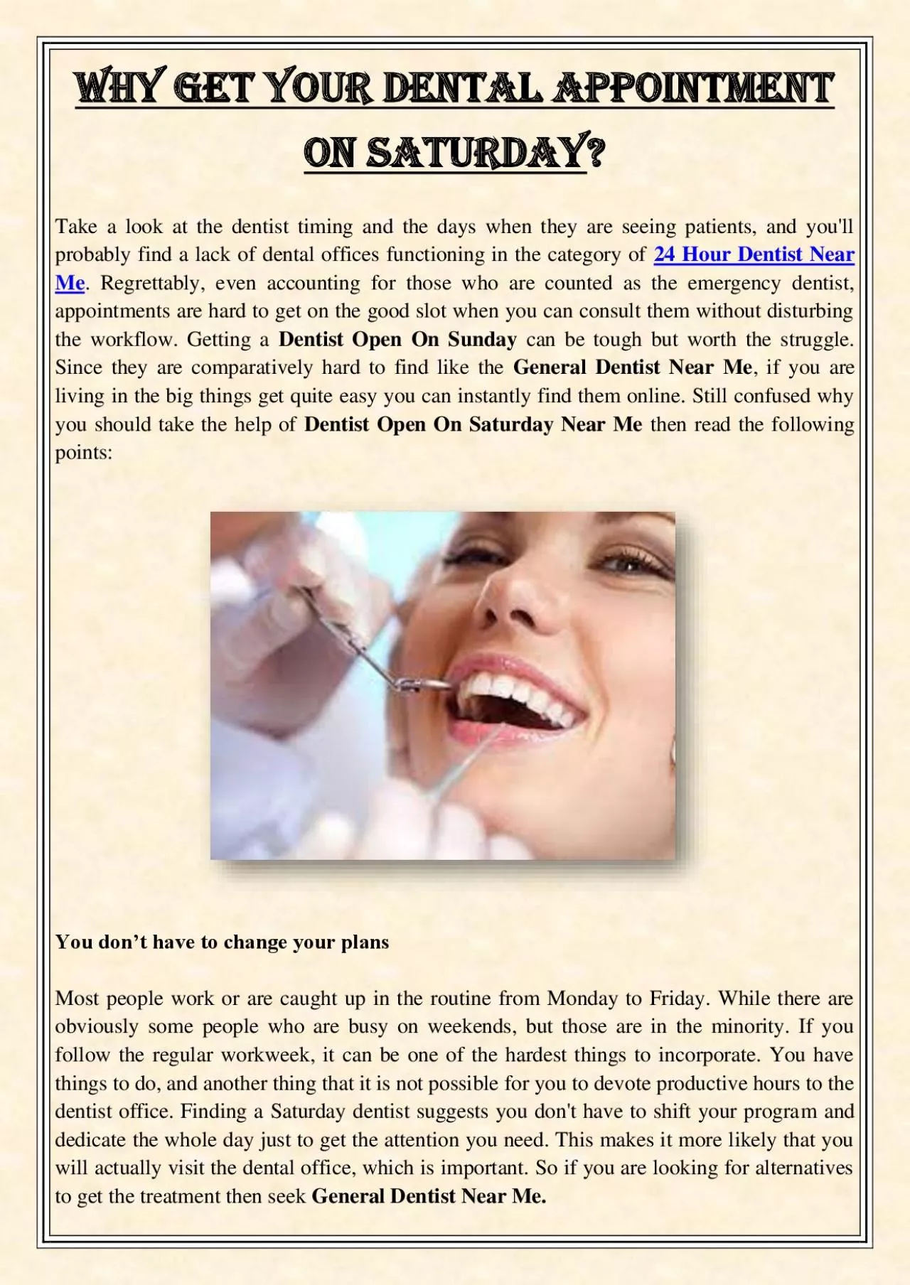 PDF-Why get your dental appointment on saturday?