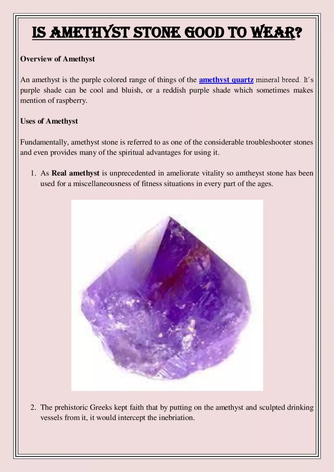 PDF-Is Amethyst Stone Good to Wear?