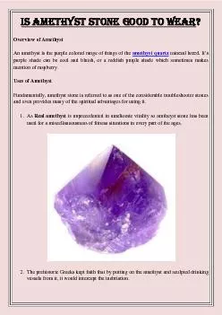 Is Amethyst Stone Good to Wear?