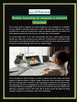 Online learning to acquire a second language
