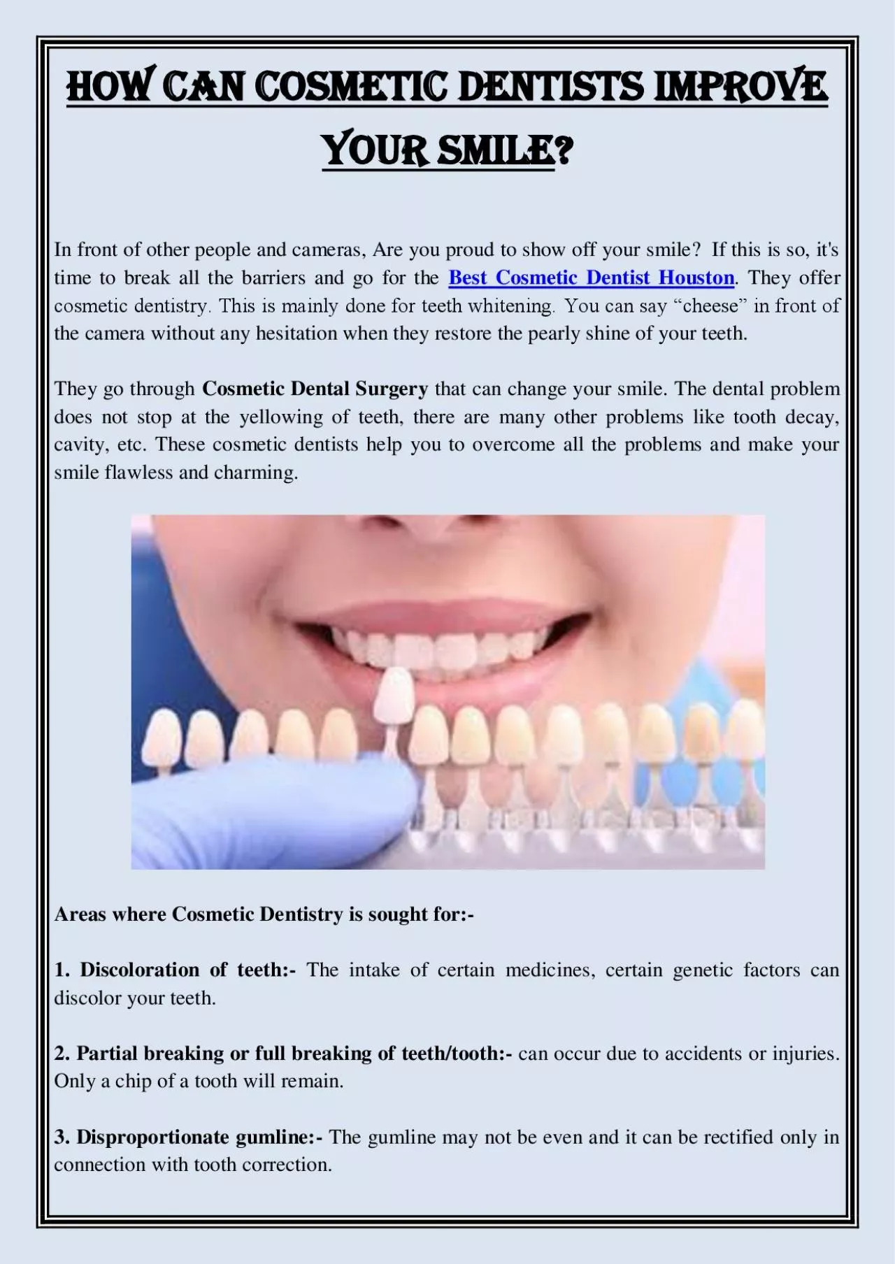 PDF-How Can Cosmetic Dentists Improve Your Smile?