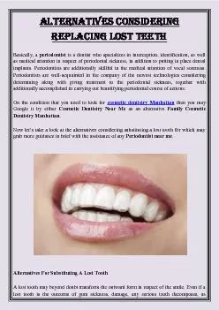 Alternatives Considering Replacing Lost Teeth