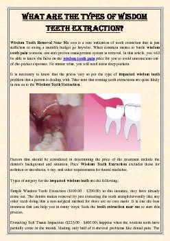 What are the types of wisdom teeth extraction?