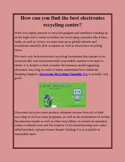 How can you find the best electronics recycling centre?