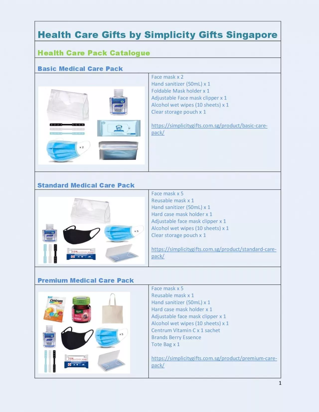 PDF-simplicity gifts - health care products