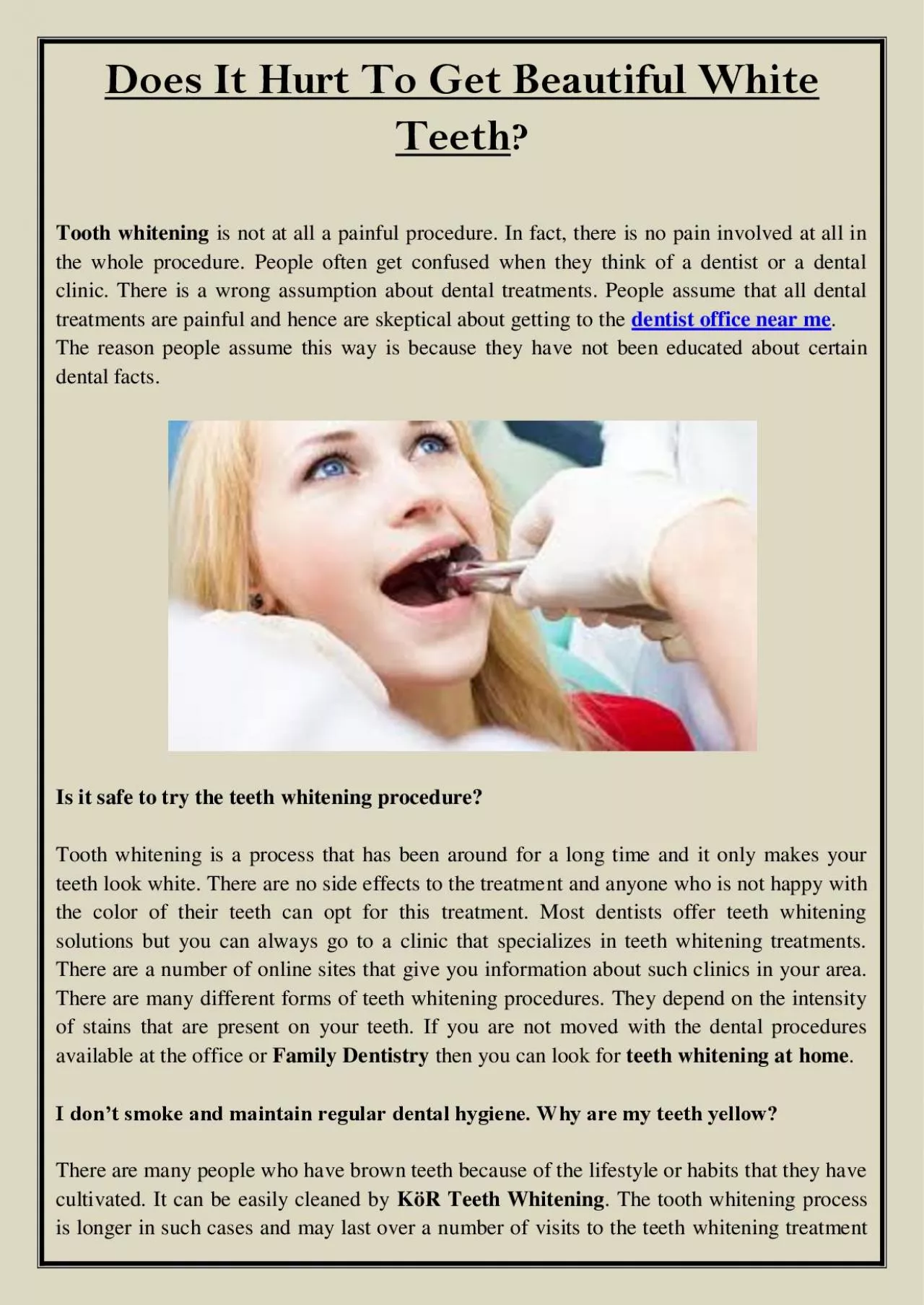 PDF-Does It Hurt To Get Beautiful White Teeth?