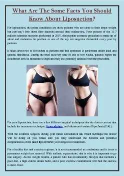 What Are The Some Facts You Should Know About Liposuction?