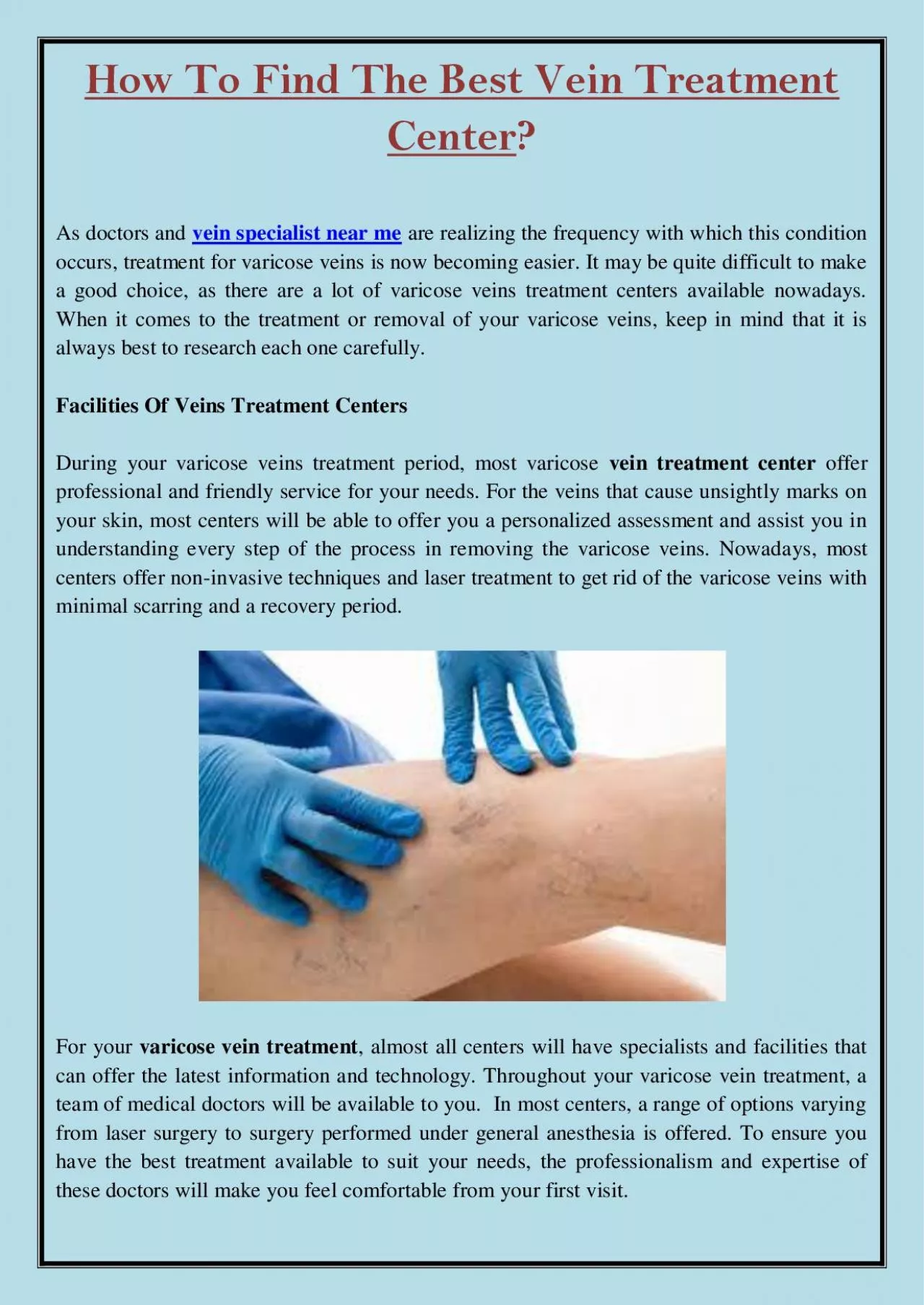 PDF-How To Find The Best Vein Treatment Center?