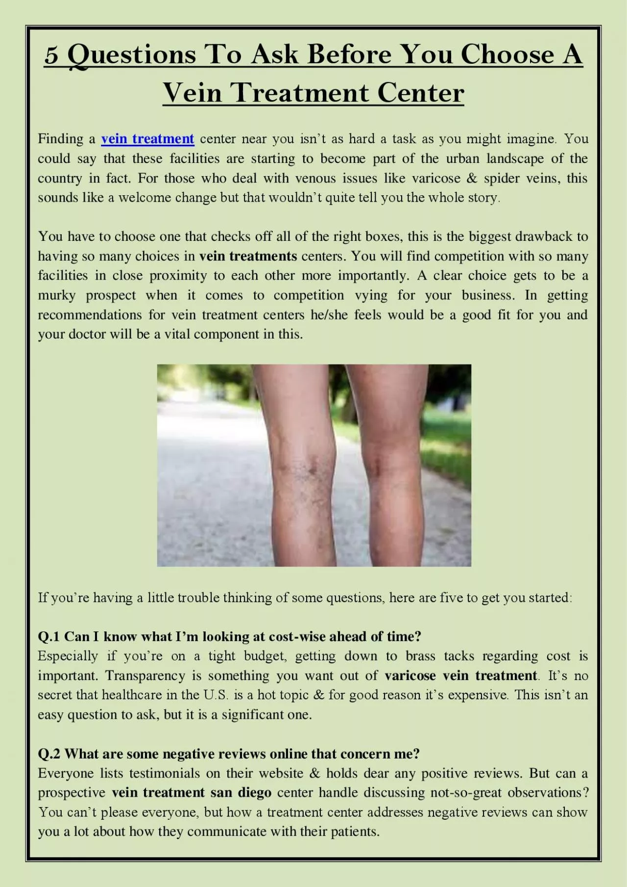 PDF-5 Questions To Ask Before You Choose A Vein Treatment Center