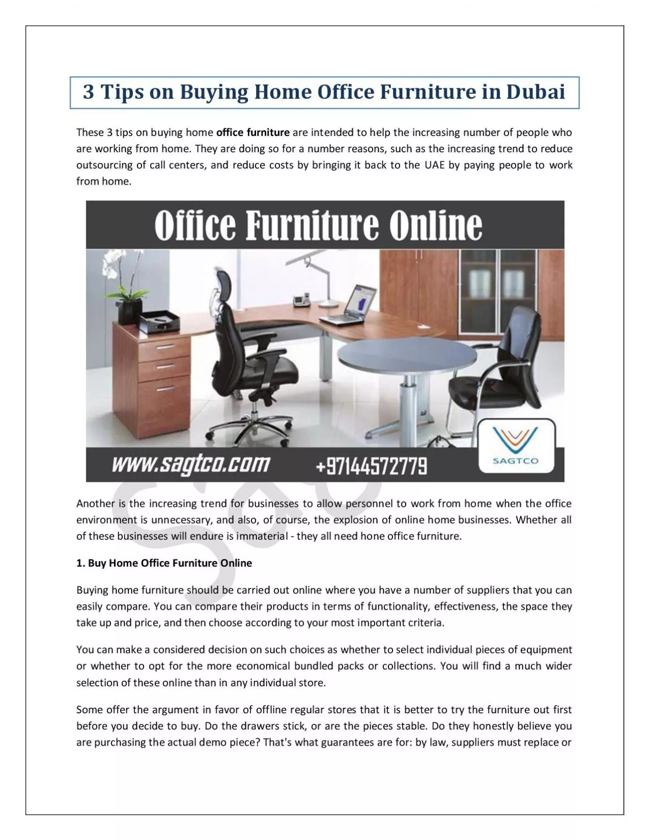 PDF-3 Tips on Buying Home Office Furniture in Dubai