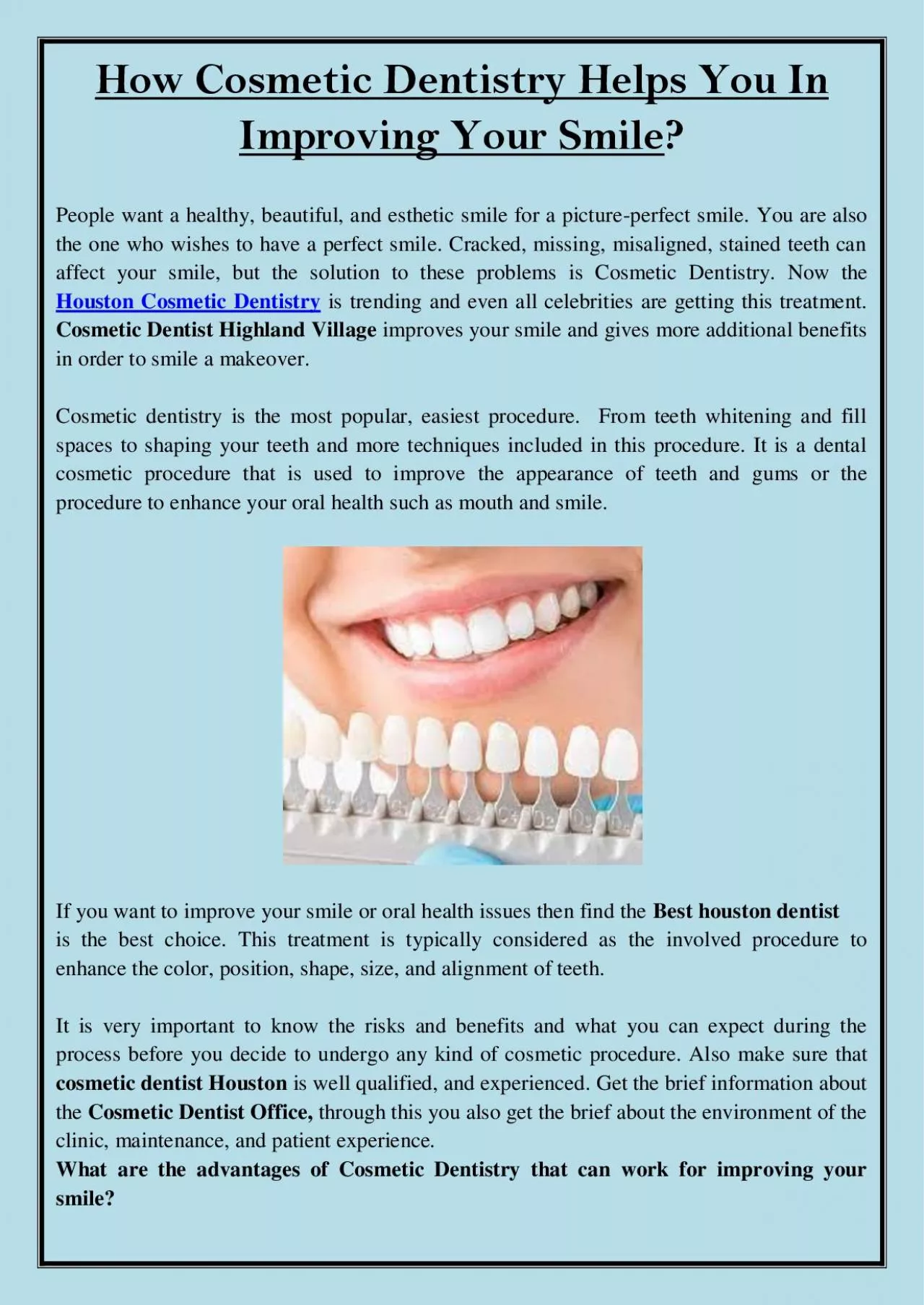 PDF-How Cosmetic Dentistry Helps You In Improving Your Smile?