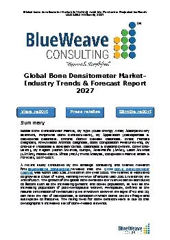 Global Bone Densitometer Market- Industry Trends & Forecast Report 2027