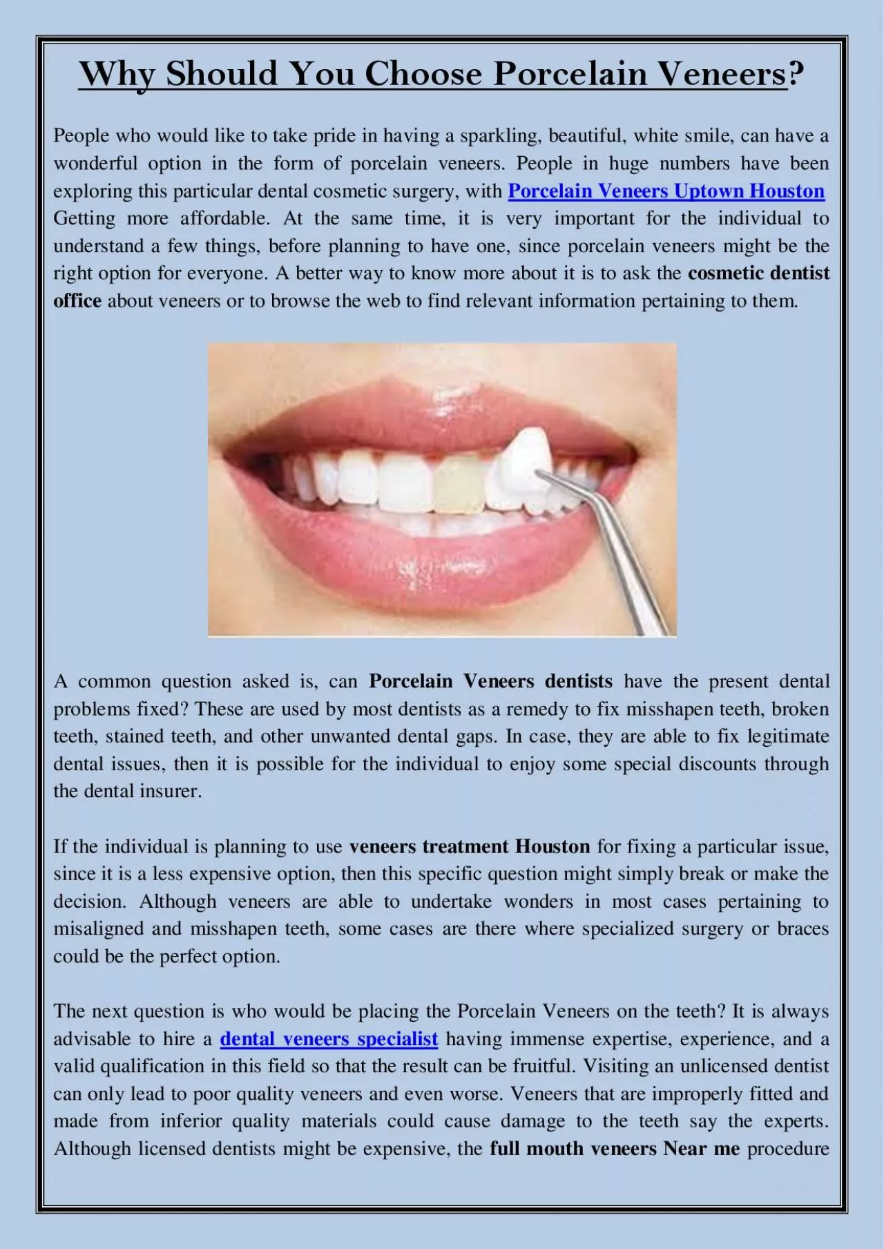 PDF-Why Should You Choose Porcelain Veneers?