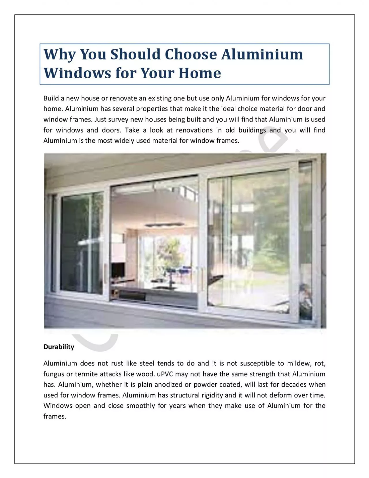 PDF-Why You Should Choose Aluminium Windows for Your Home