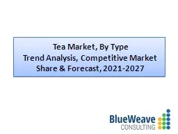 Tea Market Size, Trends, Forecast 2021-2027