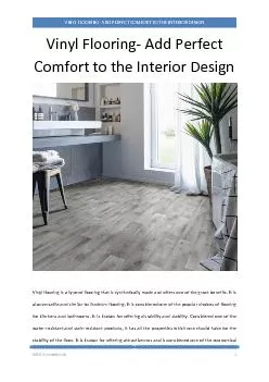 Vinyl Flooring- Add Perfect Comfort to the Interior Design
