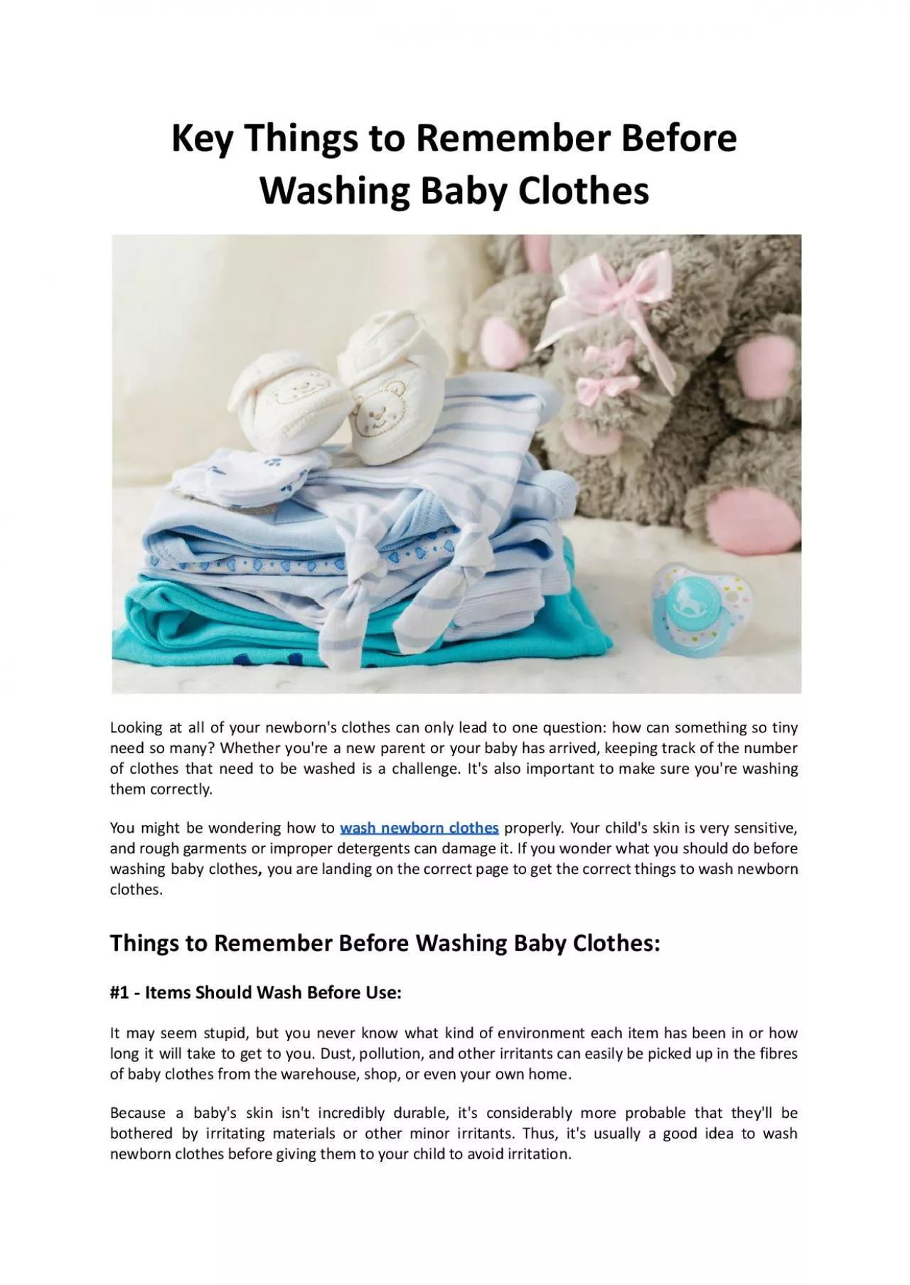 PDF-Key Things to Remember Before Washing Baby Clothes - Hello Laundry