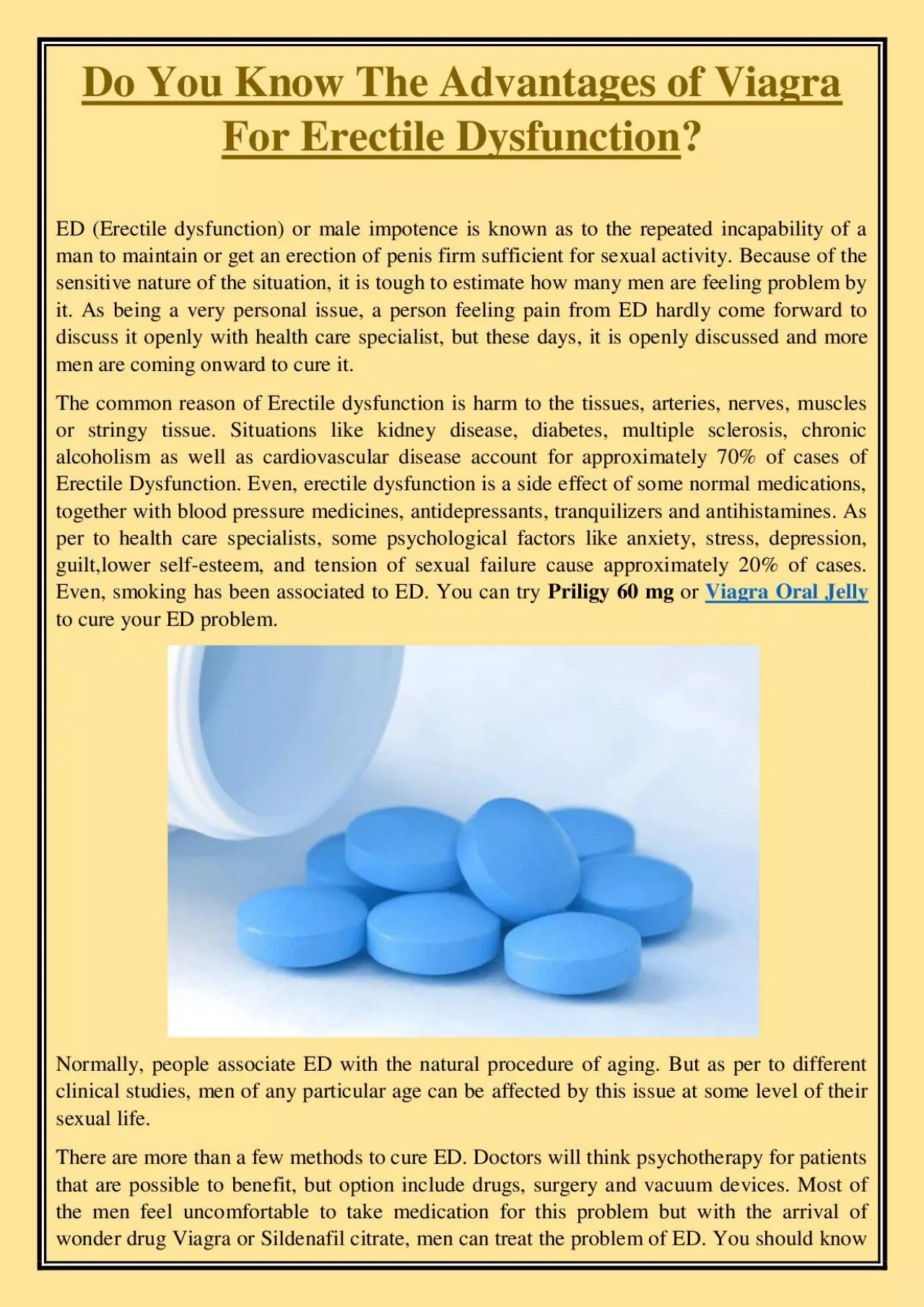 PDF-Do You Know The Advantages of Viagra For Erectile Dysfunction?