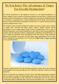 Do You Know The Advantages of Viagra For Erectile Dysfunction?