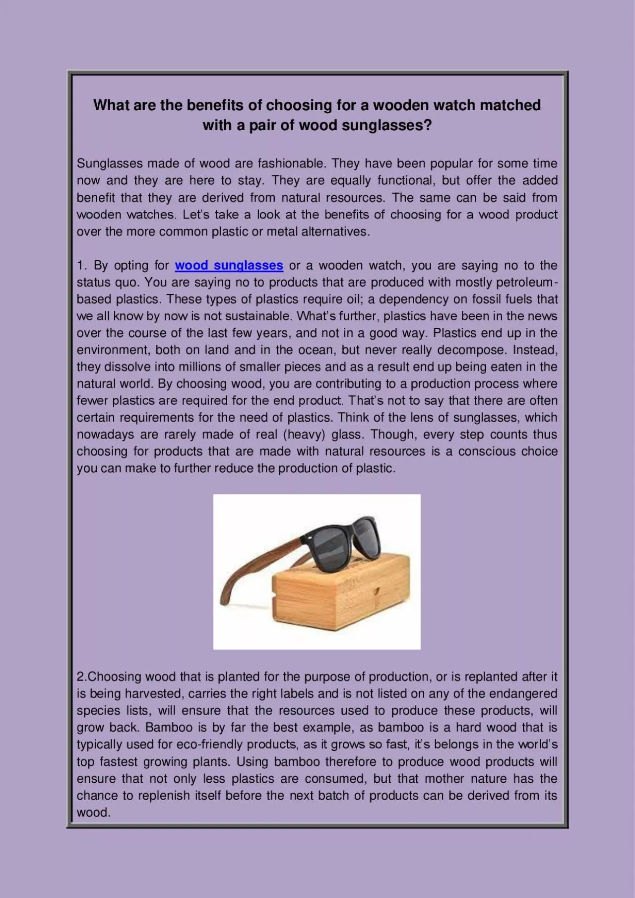 PDF-What are the benefits of choosing for a wooden watch matched with a pair of wood sunglasses?