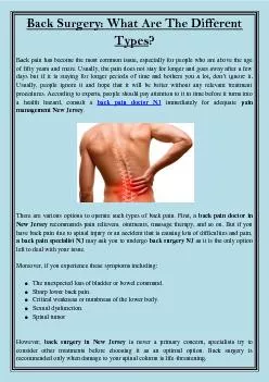 Back Surgery: What Are The Different Types?