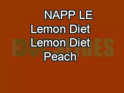       NAPP LE  Lemon Diet Lemon Diet Peach 