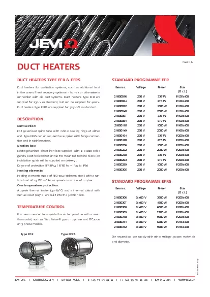 DUCT HEATERS