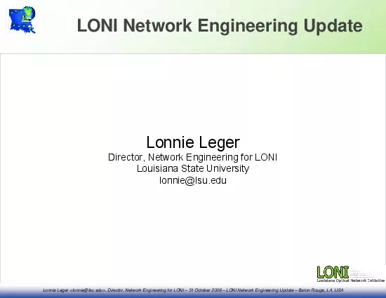 Lonnie Leger lonnielsuedux39 Director Network Engineering for LONI 31