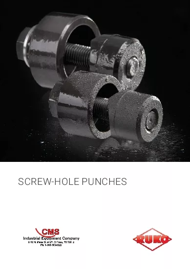 SCREWHOLE PUNCHES