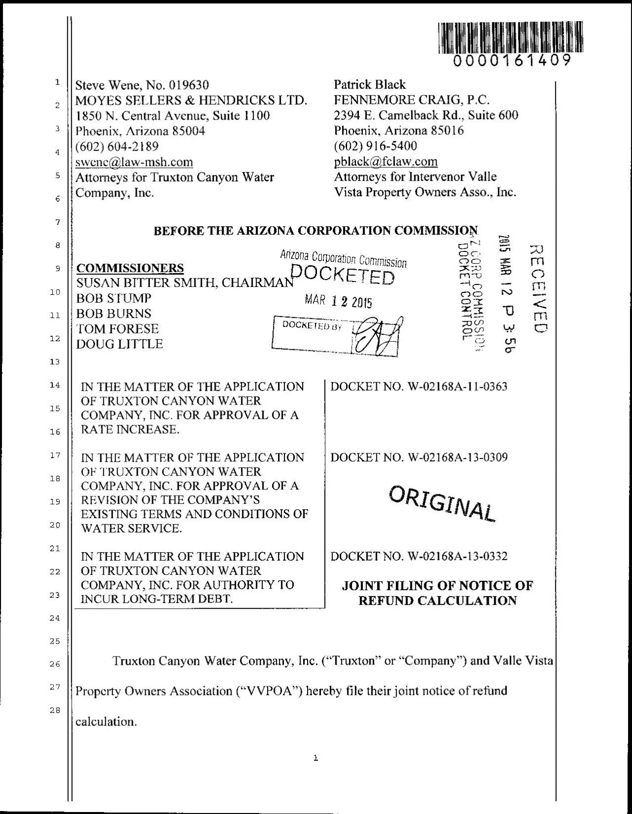 PDF-Steve Wene Suite 1100 Phoenix Arizona 85004 Attorneys for Truxton Cany