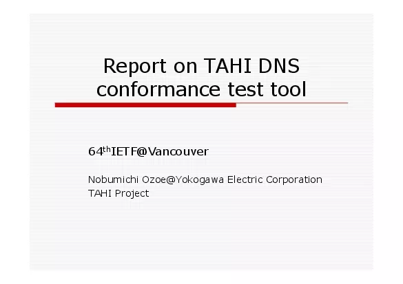 Report on TAHI DNS conformance test tool