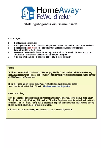 Erstellungsbogen fr ein OnlineInserat