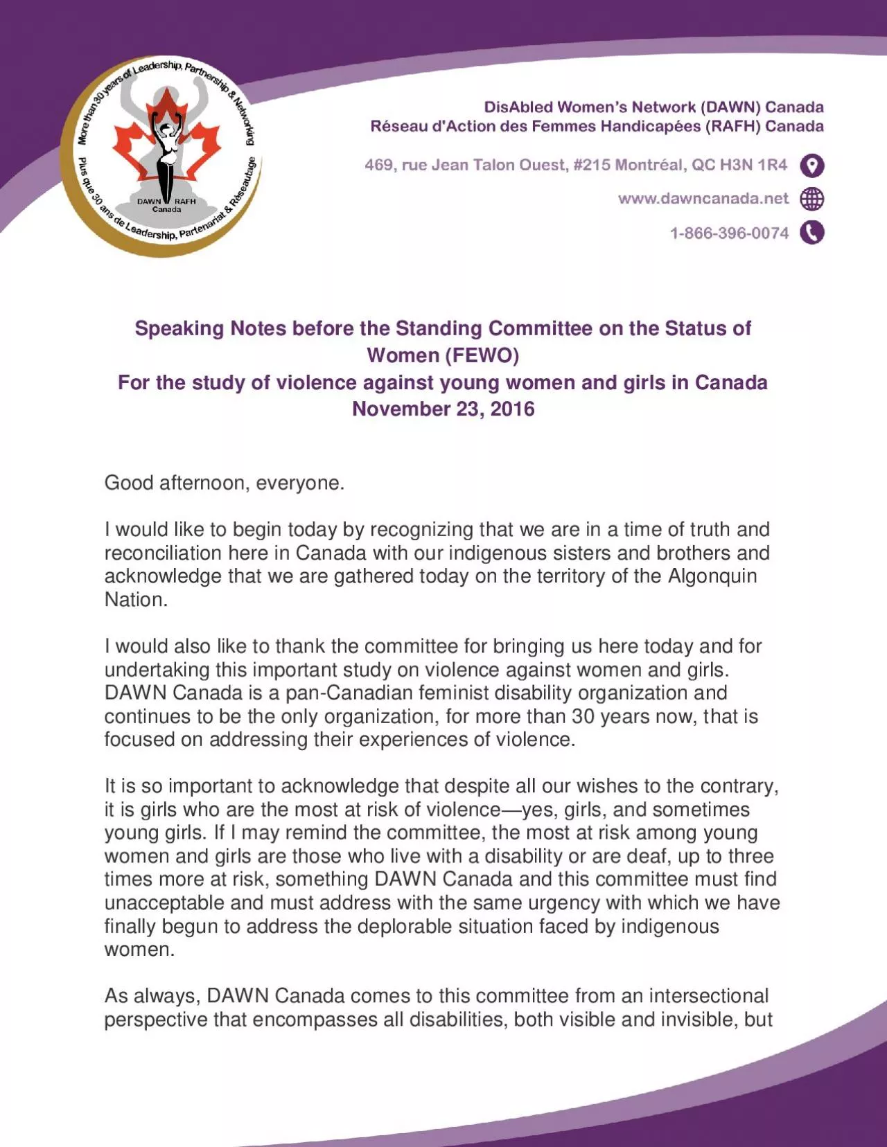 PDF-Speaking Notes before the Standing Committee on the Status of