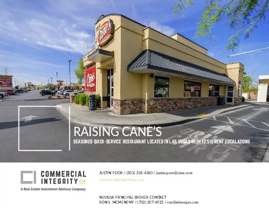 SEASONED QUICKSERVICE RESTAURANT LOCATED IN LAS VEGAS WITH 125 RENT E