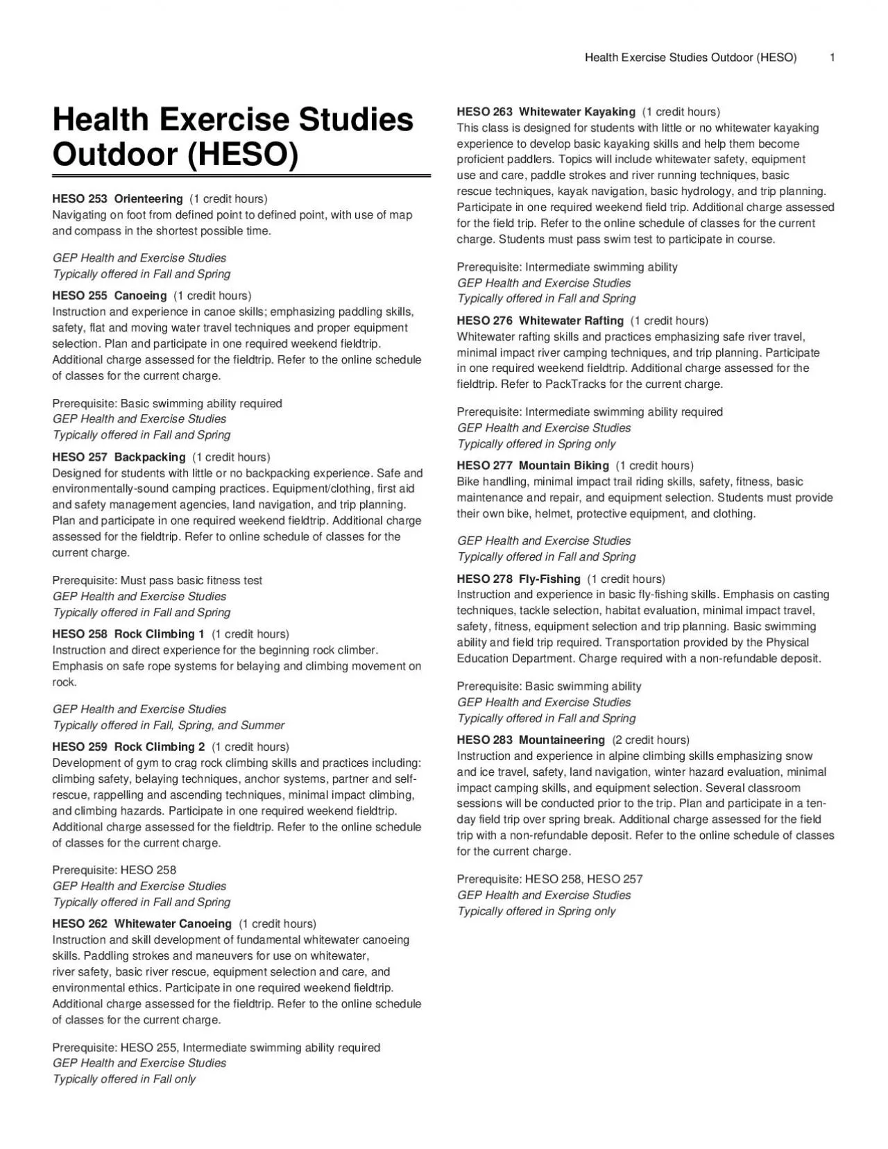 PDF-Health Exercise Studies Outdoor HESO