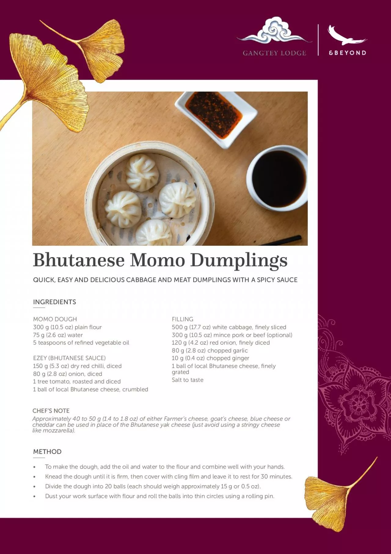 PDF-Bhutanese Momo Dumplings