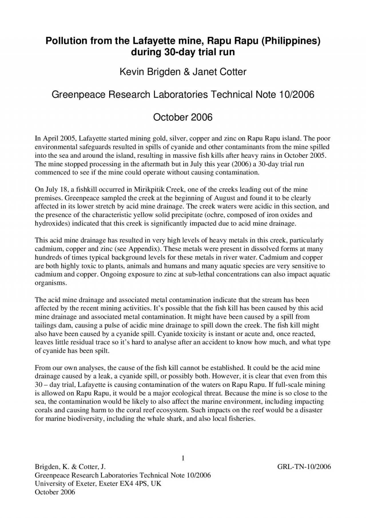 PDF-Brigden K Cotter J GRLTN102006 Greenpeace Research Laboratories T