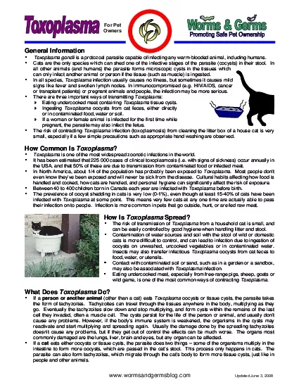 Toxoplasma gondii is a protozoal parasite capable of infecting any war