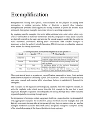 Exemplification Exemplification writing uses specific