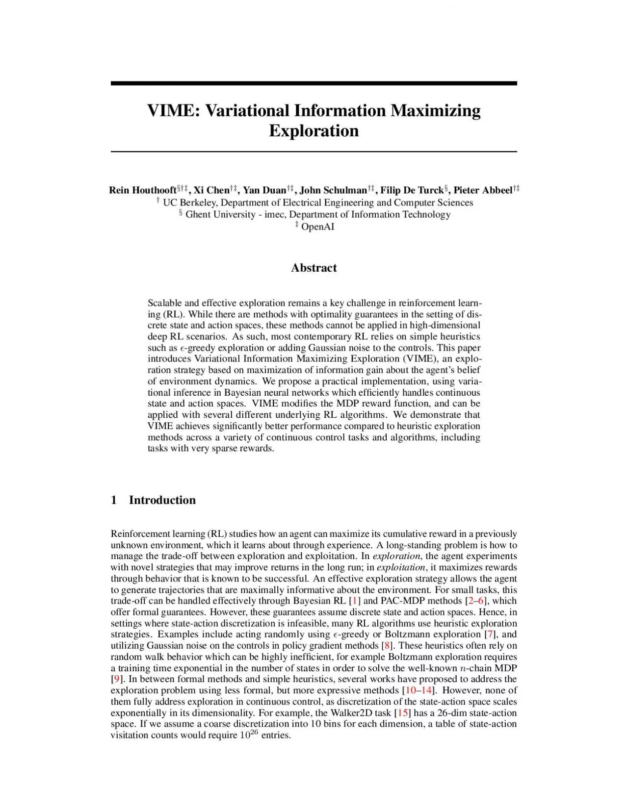 PDF-VIMEVariationalInformationMaximizingExploration