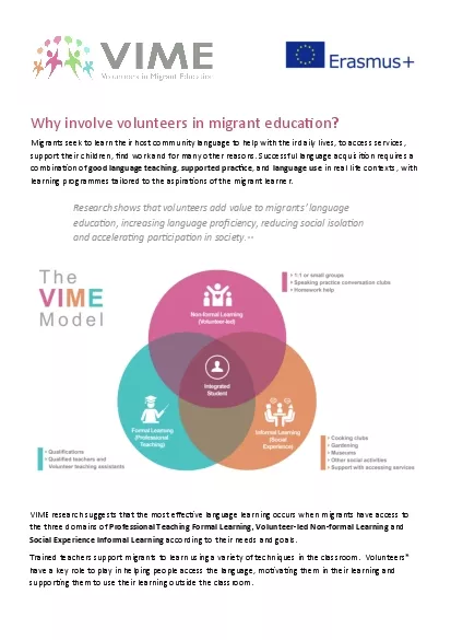 Why involve volunteers in migrant educax00740069on