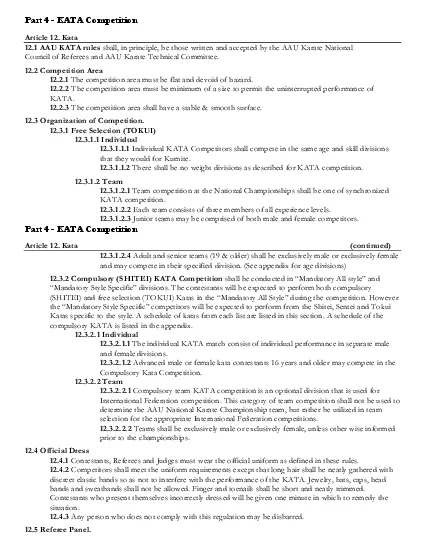 Part 4  KATA CompetitionArticle 12 Kata