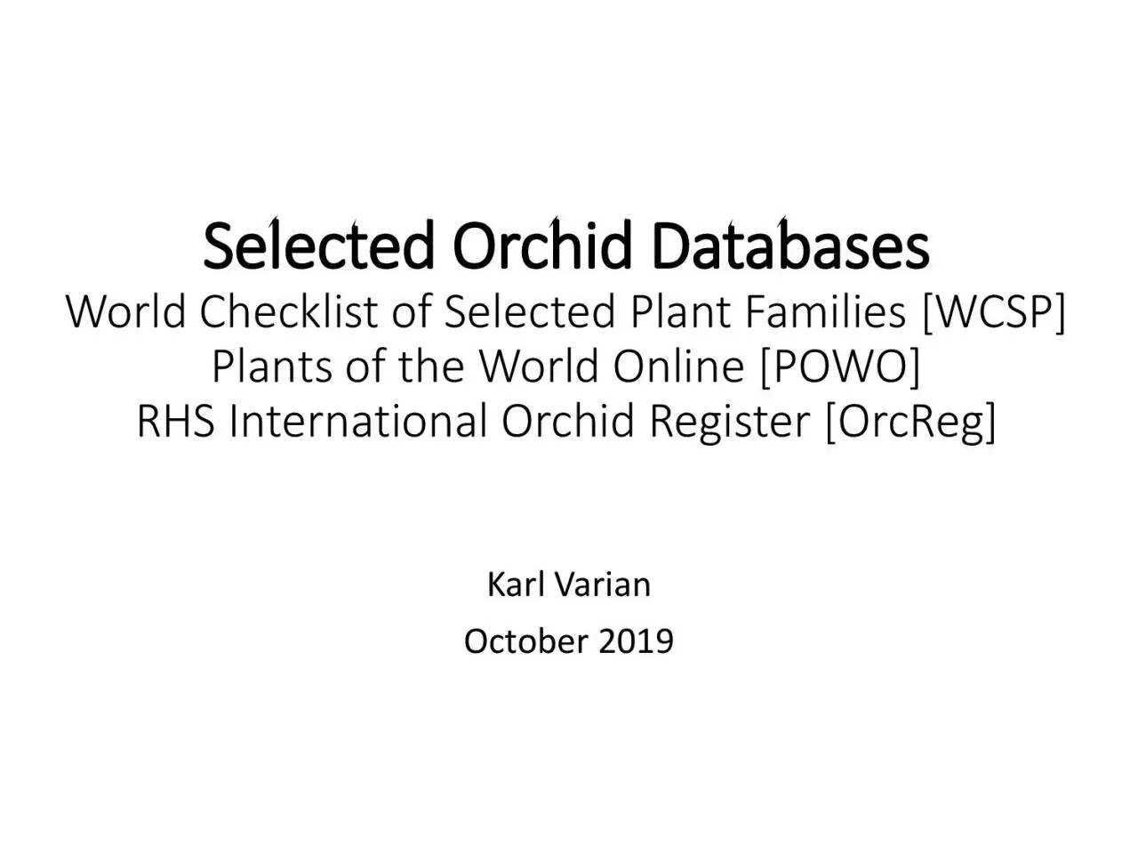 PDF-Selected Orchid Databases